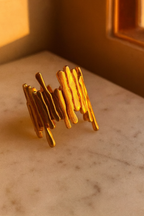 Elysian Lines 18K Gold Plated Adjustable Ring | Waterproof, Non-Tarnish Minimal Band