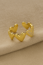 Lover’s Glow 18K Gold Plated Zircon Adjustable Ring | Elegant Gold Copper Statement Ring with Sparkling Zircon