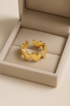 Lover’s Glow 18K Gold Plated Zircon Adjustable Ring | Elegant Gold Copper Statement Ring with Sparkling Zircon