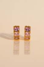 Blush Luxe Zircon Earrings for Women | 24K Gold Plated Elegant Statement Earrings