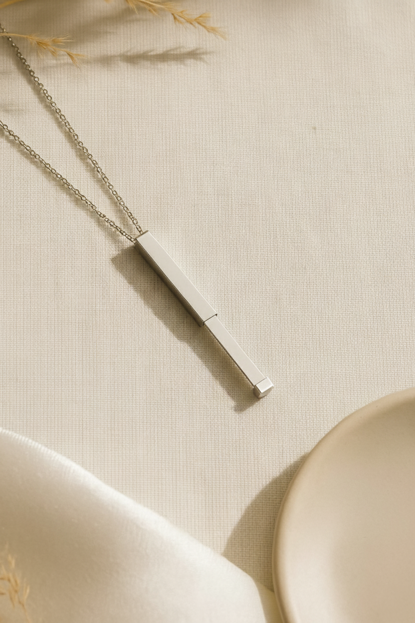 Personalized Monarque Slide Bar Necklace | 18K Gold Plated Custom Bar Pendant Necklace