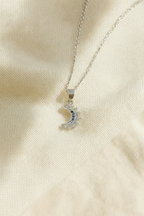 Lustra Luna 925 Sterling Silver Necklace for Women | Gold & Silver 18K Gold Plated Pendant Necklace