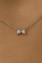 Chérie Bow 925 Sterling Silver Pendant Necklace for Women | Elegant Bow Knot Necklace