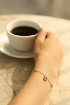 Celestia Evil Eye 925 Sterling Silver Bracelet for Women | Dual Tone Gold & Silver Elegant Protective Charm Bracelet