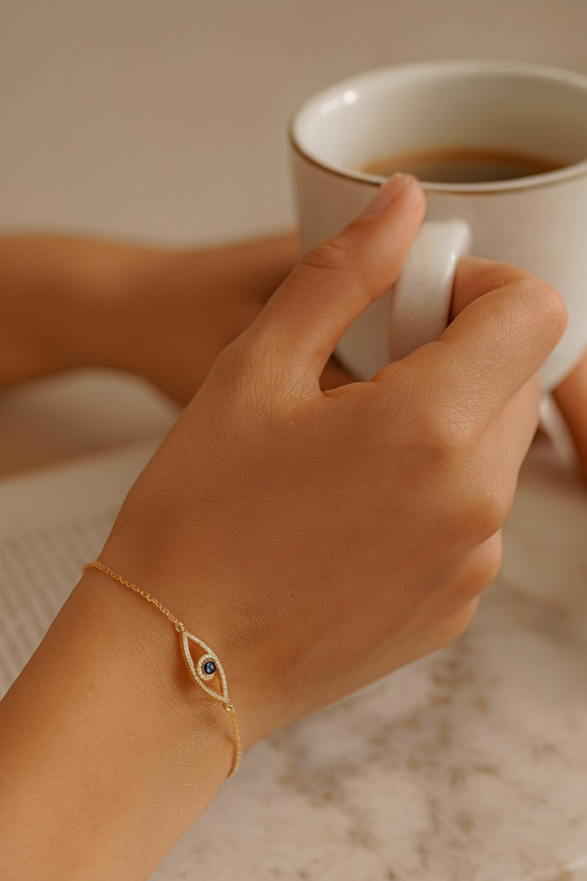 Guardian Glow 925 Sterling Silver Bracelet for Women | Elegant Gold & Silver Finish Protective Bracelet