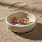 Blush Luxe Zircon Earrings for Women | 24K Gold Plated Elegant Statement Earrings