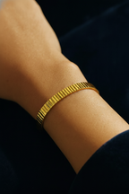 Prisma 24K Gold Plated Bangle Bracelet for Women | Elegant Statement Gold Bangle