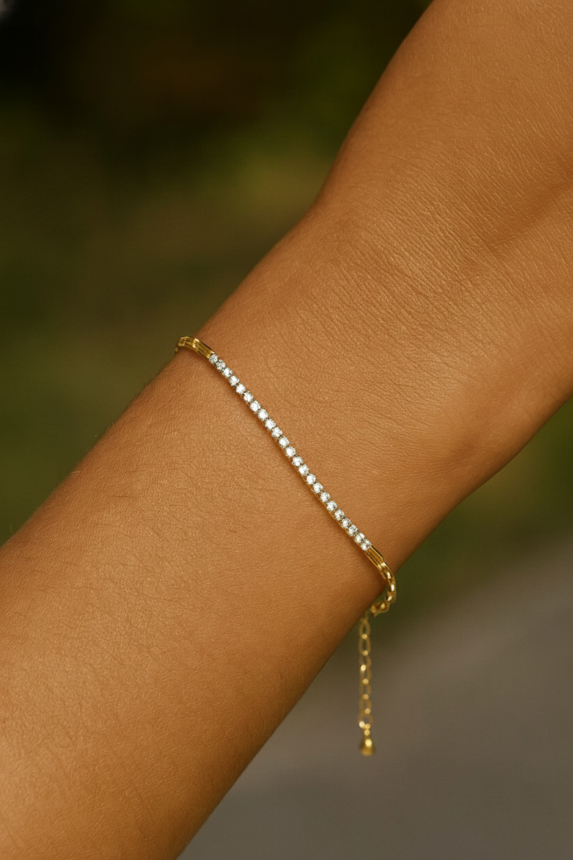 Duo Luxe 925 Sterling Silver Bracelet – Elegant Gold Plated Sterling Silver Bracelet for Women