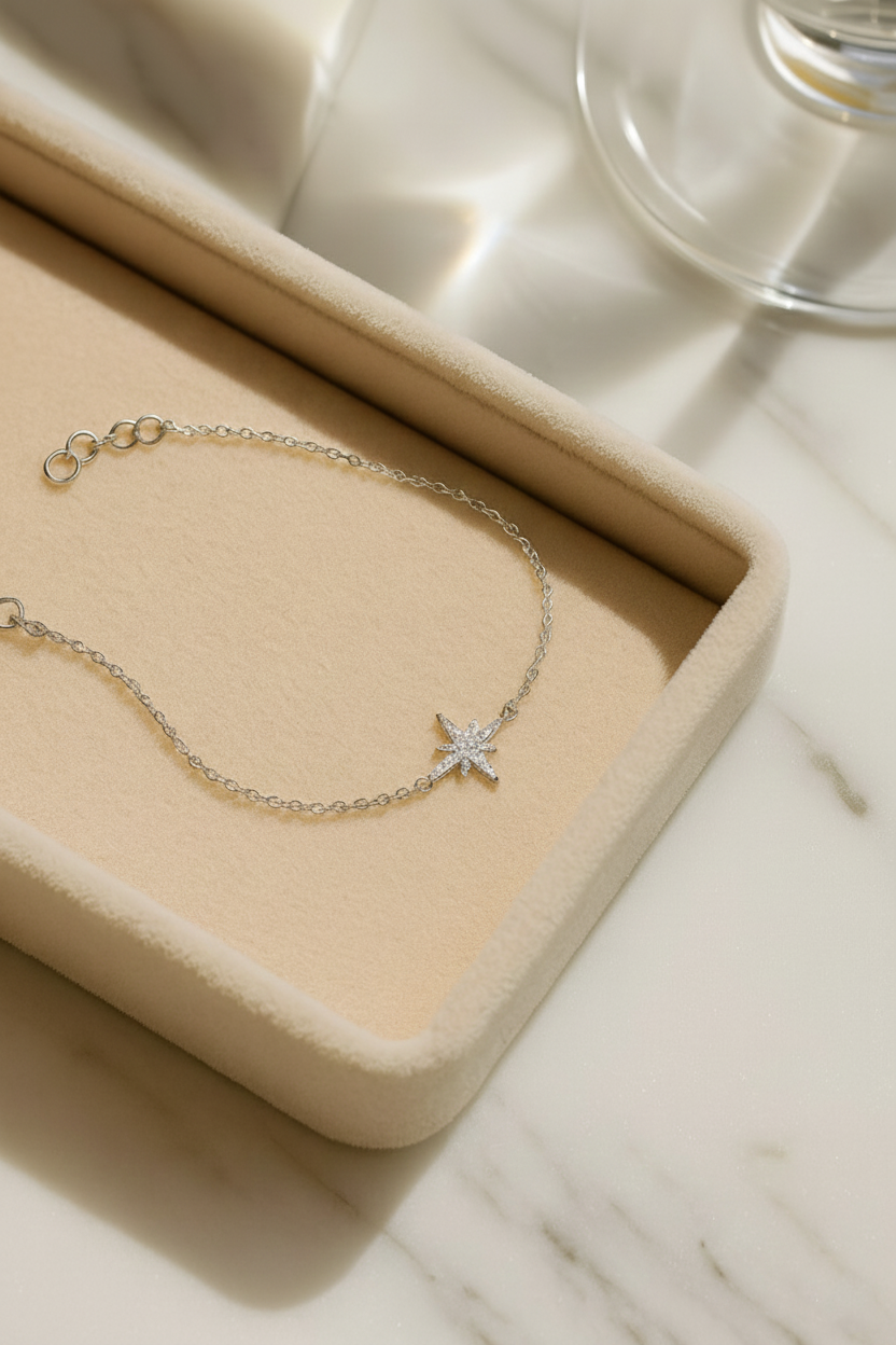 Astral Spark 925 Sterling Silver Bracelet for Women | Elegant Gold & White Gold Finish Bracelet by House Of RISMÉ