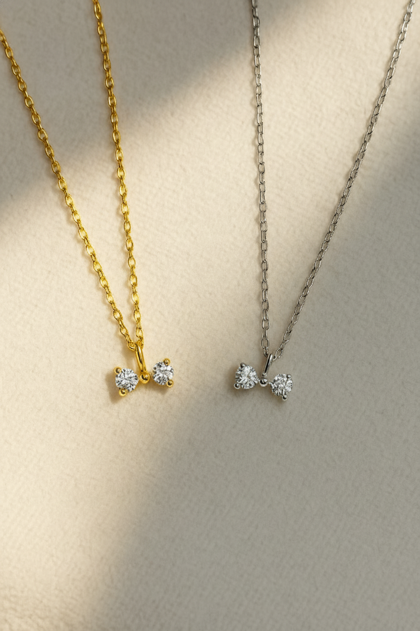 Chérie Bow 925 Sterling Silver Pendant Necklace for Women | Elegant Bow Knot Necklace