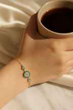 Trio Evil Eye 925 Sterling Silver Bracelet for Women | Dual Tone Gold & Silver Protective Charm Bracelet