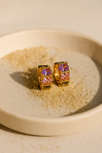 Blush Luxe Zircon Earrings for Women | 24K Gold Plated Elegant Statement Earrings