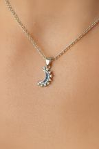 Lustra Luna 925 Sterling Silver Necklace for Women | Gold & Silver 18K Gold Plated Pendant Necklace