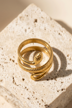 Seraphis Non-Tarnish 18K Gold  Plated Adjustable Ring |  Silver & Gold