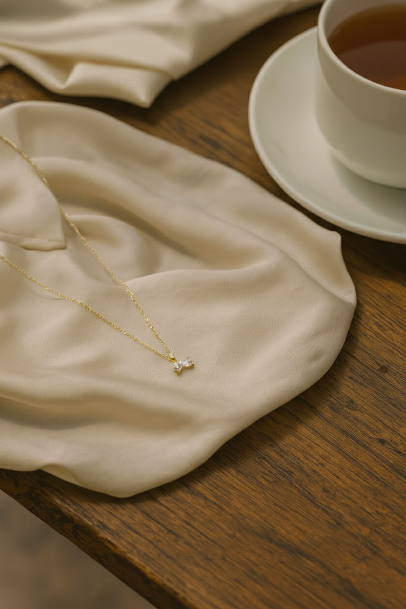 Chérie Bow 925 Sterling Silver Pendant Necklace for Women | Elegant Bow Knot Necklace