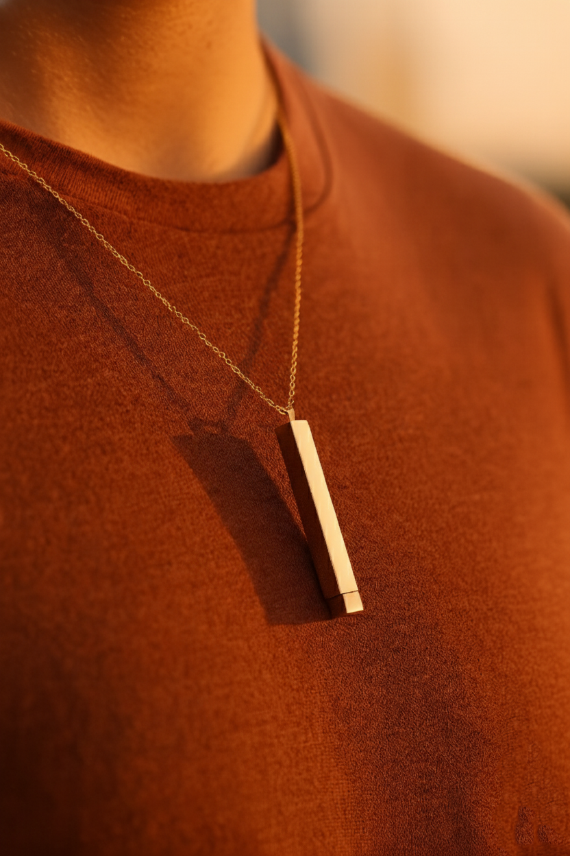Personalized Monarque Slide Bar Necklace | 18K Gold Plated Custom Bar Pendant Necklace