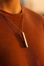Personalized Monarque Slide Bar Necklace | 18K Gold Plated Custom Bar Pendant Necklace