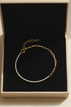 Duo Luxe 925 Sterling Silver Bracelet – Elegant Gold Plated Sterling Silver Bracelet for Women