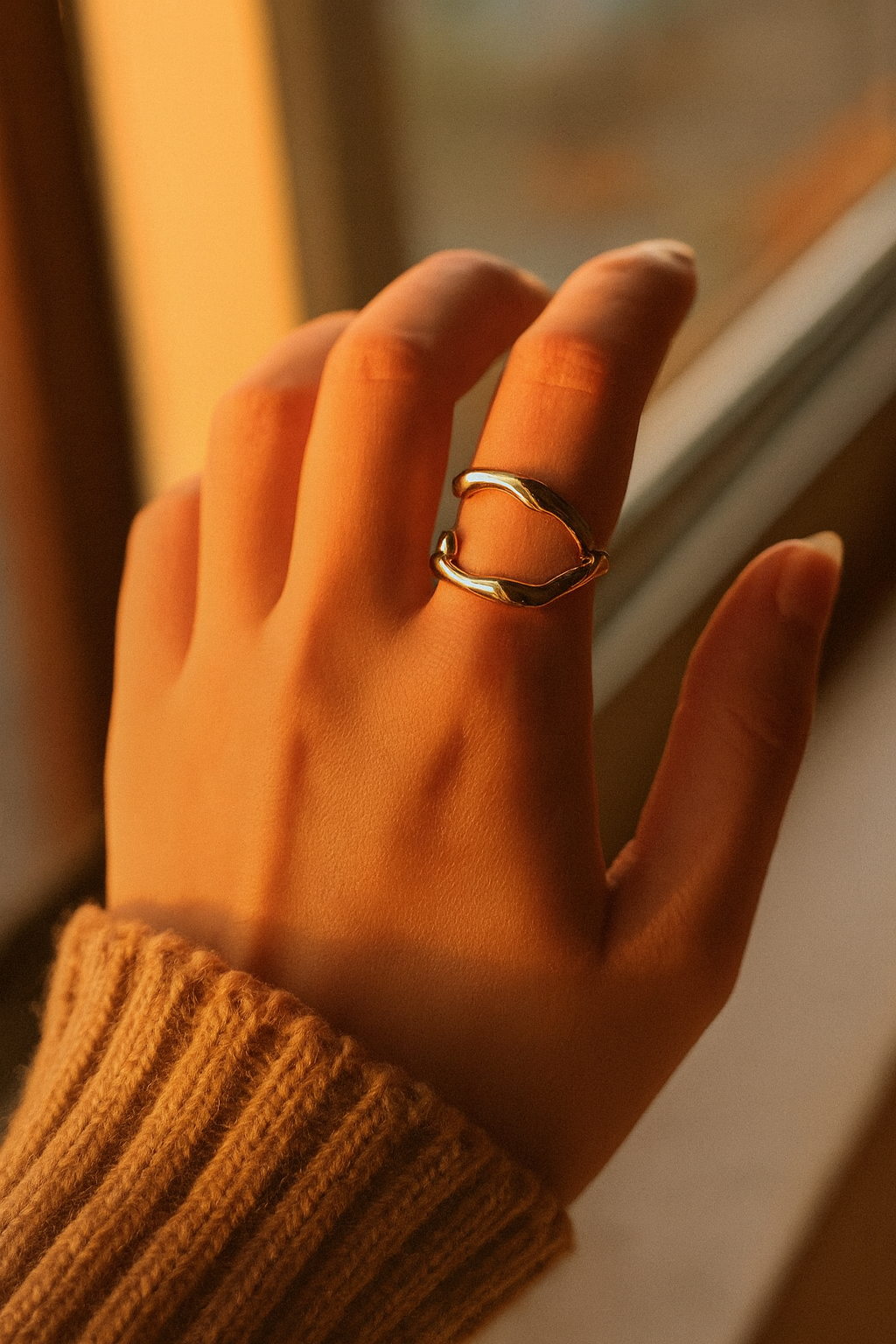 Auric Wreath 18K Gold Plated Adjustable Ring | Wreath Style Band, Waterproof & Non-Tarnish House Of RISMÉ