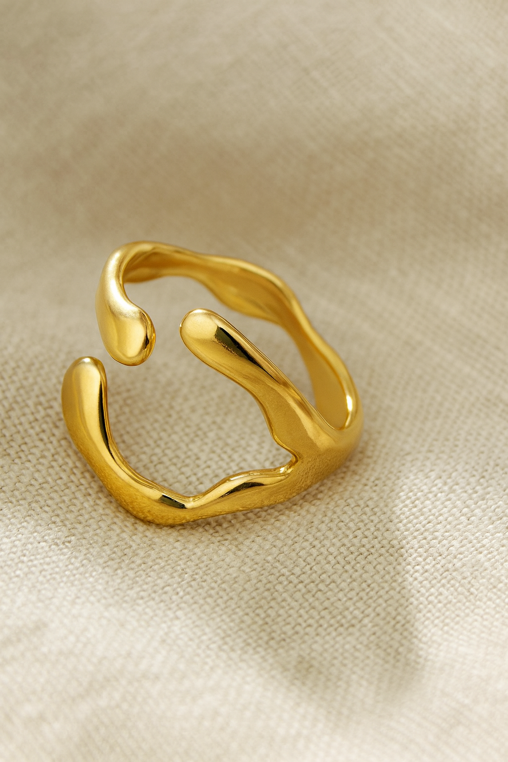Auric Wreath 18K Gold Plated Adjustable Ring | Wreath Style Band, Waterproof & Non-Tarnish House Of RISMÉ