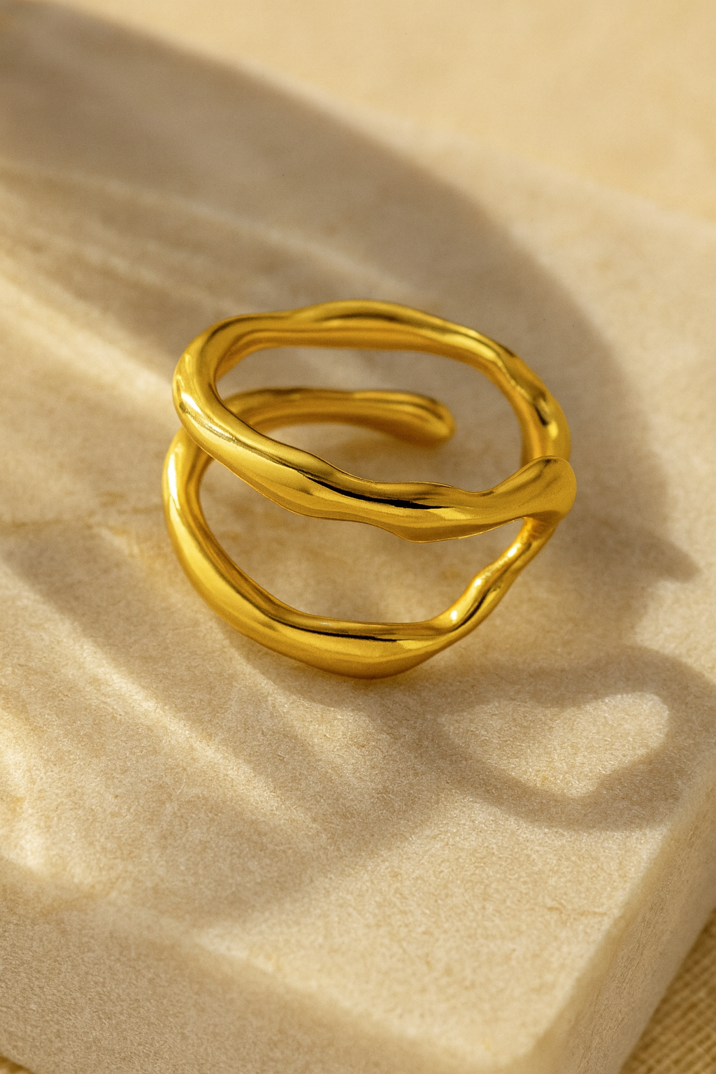 Auric Wreath 18K Gold Plated Adjustable Ring | Wreath Style Band, Waterproof & Non-Tarnish House Of RISMÉ