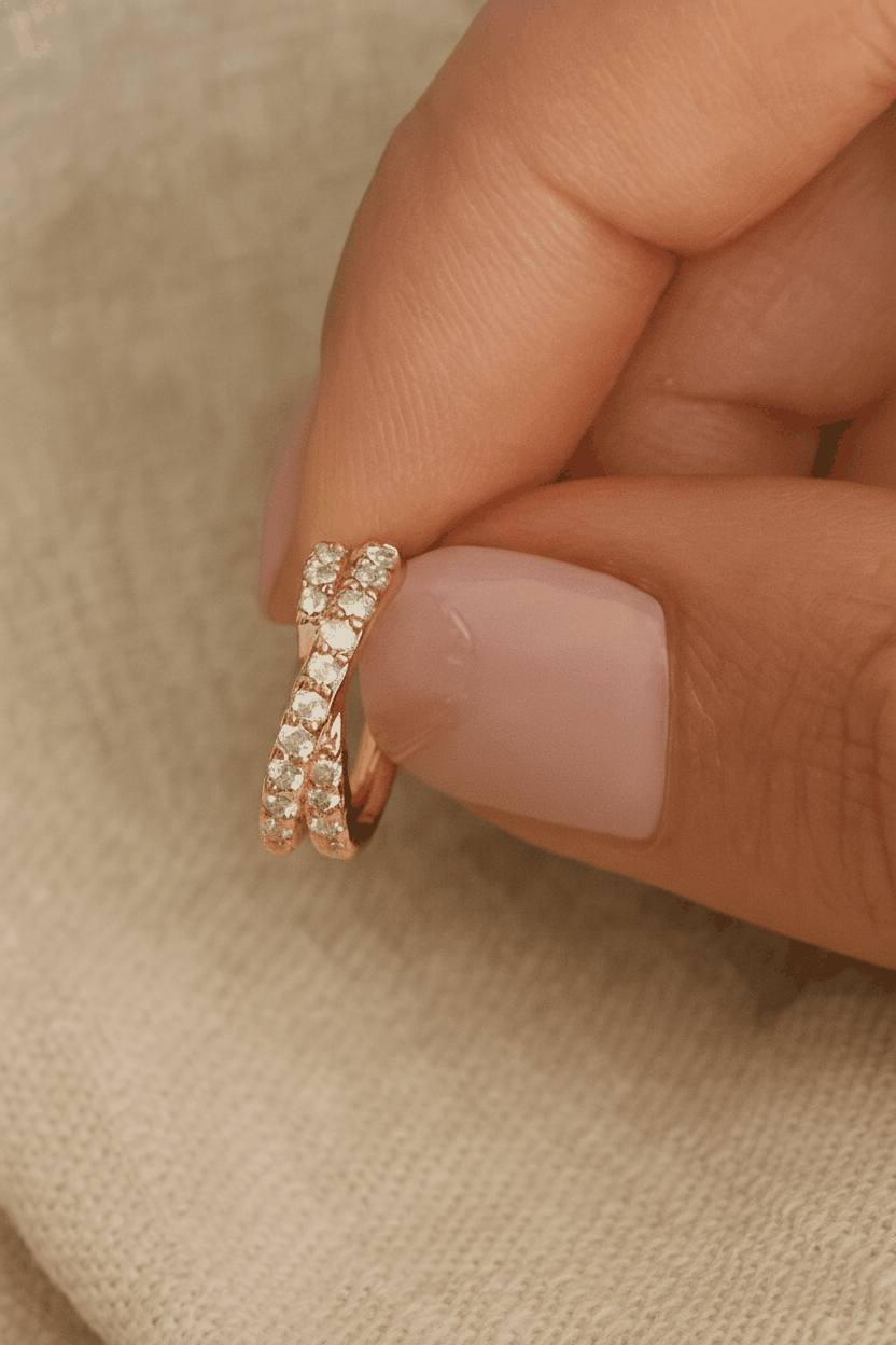 AuriX 925 Sterling Silver Hoop Earrings for Women | 18K Gold & White Gold Plated Zircon Hoops House Of RISMÉ