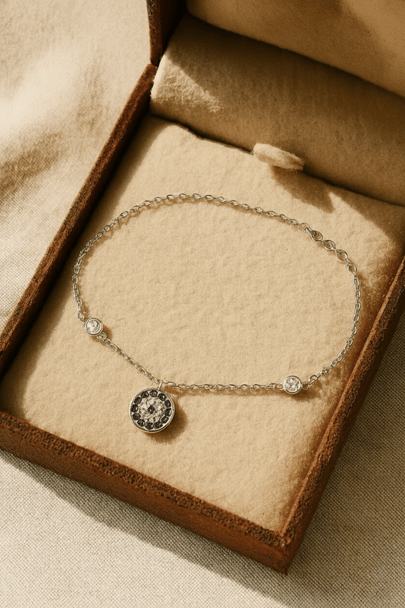 Celestia Evil Eye 925 Sterling Silver Bracelet for Women | Dual Tone Gold & Silver Elegant Protective Charm Bracelet House Of RISMÉ