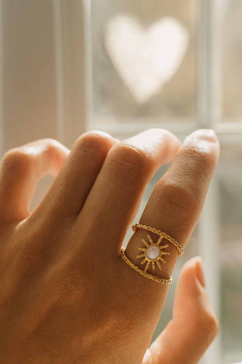 Celestial Orbit 18K Real Gold Plated Adjustable Ring | Gold, White & Black Swirl Band, Waterproof & Non-Tarnish House Of RISMÉ