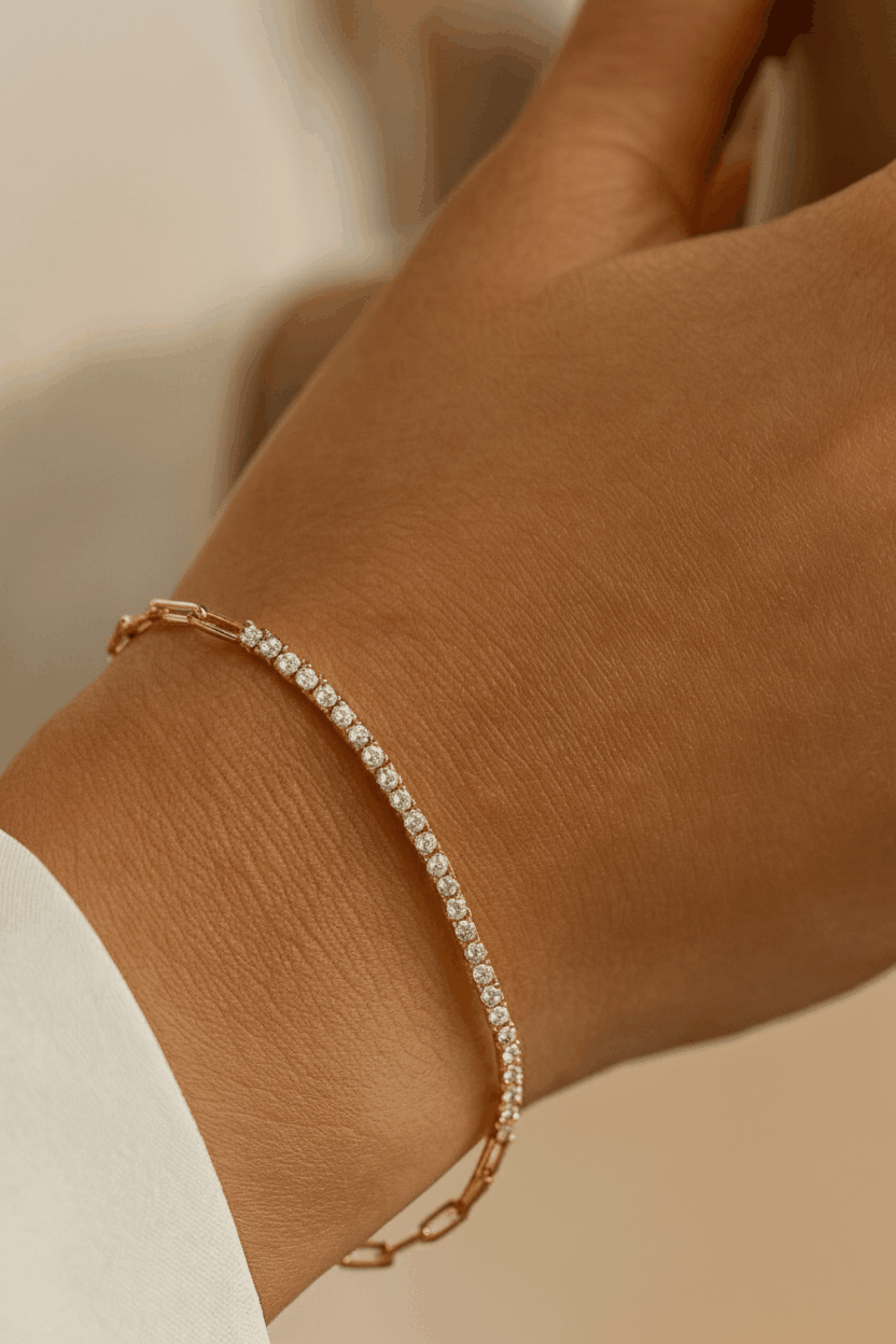 Duo Luxe 925 Sterling Silver Bracelet – Elegant Gold Plated Sterling Silver Bracelet for Women House Of RISMÉ