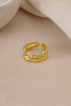 Empire Link 18K Gold Plated Adjustable Ring| Waterproof, Non-Tarnish Gold Band House Of RISMÉ