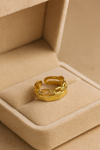 Empire Link 18K Gold Plated Adjustable Ring| Waterproof, Non-Tarnish Gold Band House Of RISMÉ