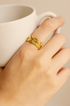 Empire Link 18K Gold Plated Adjustable Ring| Waterproof, Non-Tarnish Gold Band House Of RISMÉ