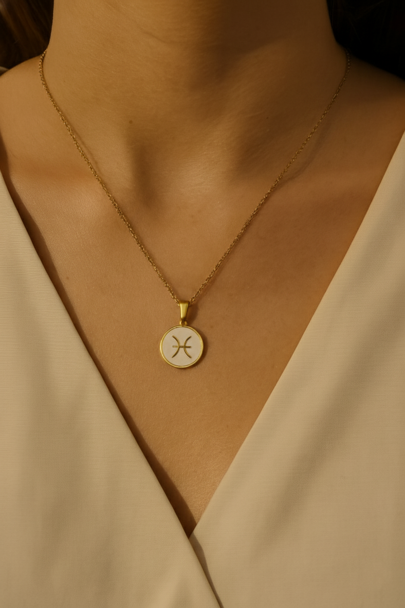 Lux Zodiac Inspired 18K Gold Plated Necklace | Waterproof, Anti-Tarnish Astrological Pendant Jewelry House Of RISMÉ