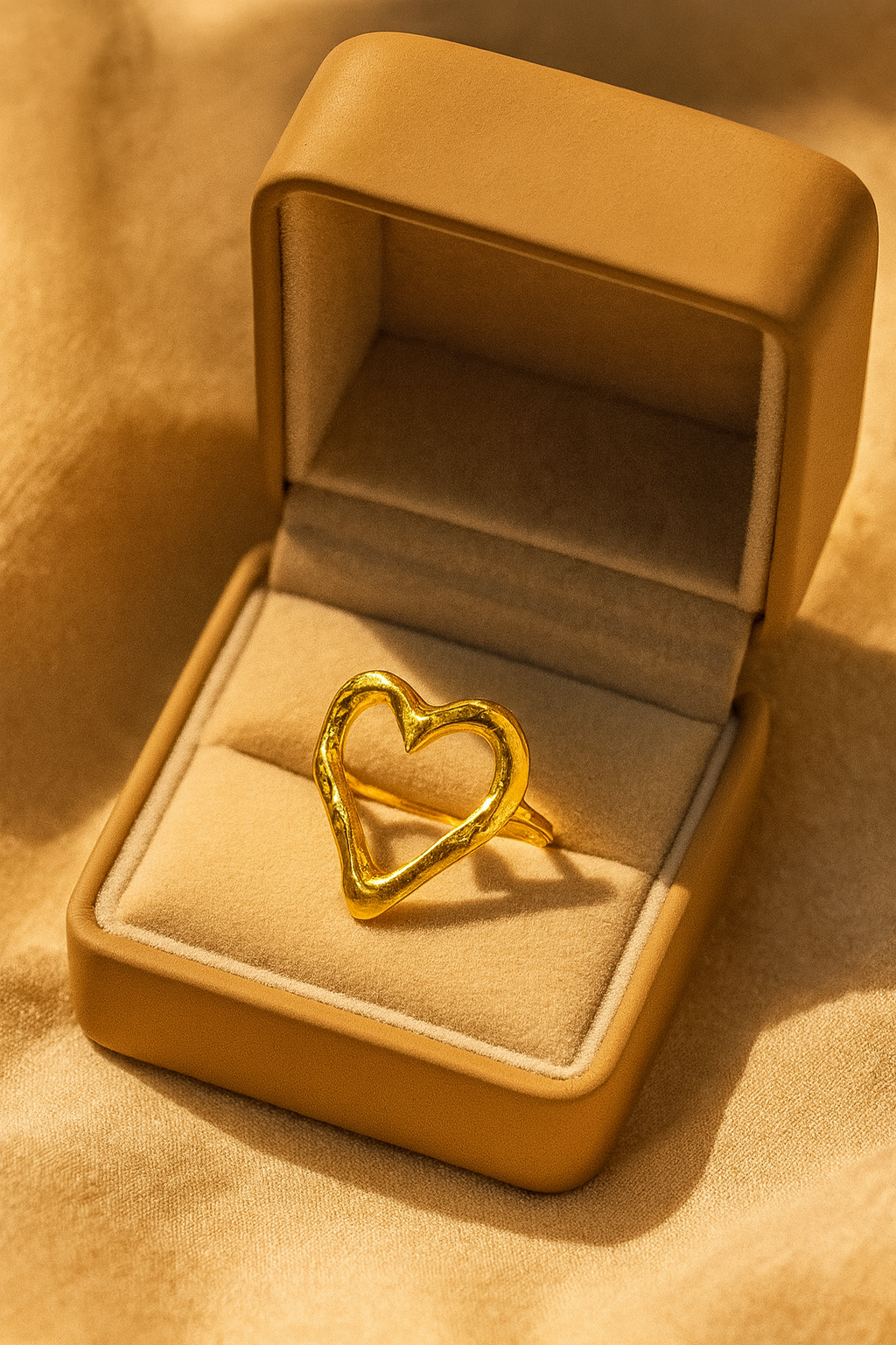Molten Heart 18K Gold Plated Adjustable Ring| Bold Heart Design, Waterproof & Non-Tarnish Jewelry House Of RISMÉ