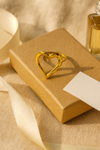 Molten Heart 18K Gold Plated Adjustable Ring| Bold Heart Design, Waterproof & Non-Tarnish Jewelry House Of RISMÉ