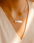 Personalised Nomera Slate Necklace for Women & Men | 18K Gold Plated Custom Engraved Pendant Necklace House Of RISMÉ