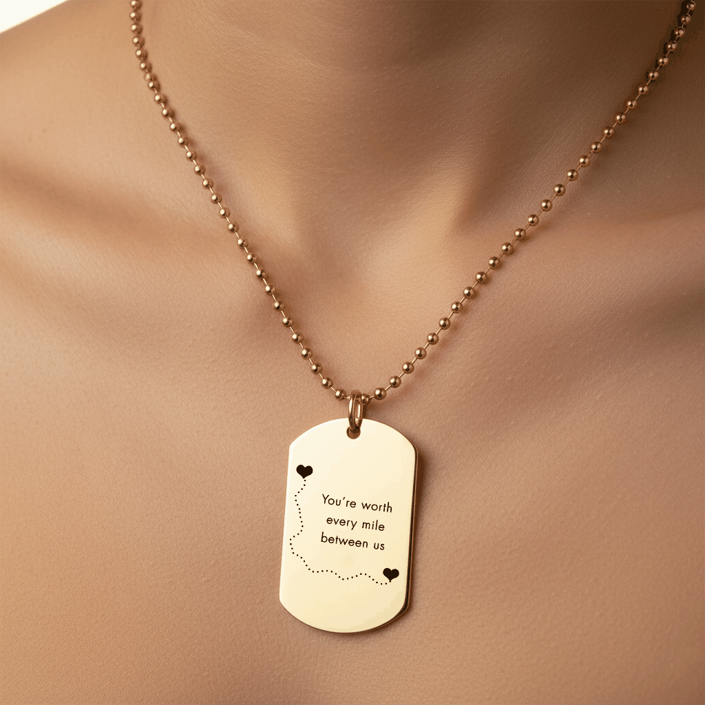 Personalized Classic Men’s Dog Tag Necklace | 18K Gold Plated Custom Pendant Chain for Men House Of RISMÉ
