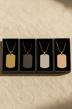 Personalized Classic Men’s Dog Tag Necklace | 18K Gold Plated Custom Pendant Chain for Men House Of RISMÉ
