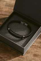 Personalized Noir Tag Men’s Bracelet | Black Chain Streetwear Bracelet with Custom Tag Charm House Of RISMÉ
