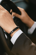 Personalized Noir Tag Men’s Bracelet | Black Chain Streetwear Bracelet with Custom Tag Charm House Of RISMÉ