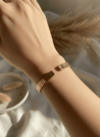 Prisma 24K Gold Plated Bangle Bracelet for Women | Elegant Statement Gold Bangle House Of RISMÉ