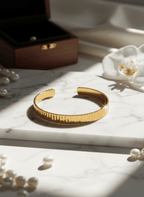 Prisma 24K Gold Plated Bangle Bracelet for Women | Elegant Statement Gold Bangle House Of RISMÉ
