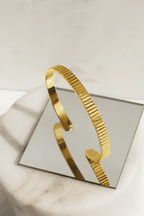 Prisma 24K Gold Plated Bangle Bracelet for Women | Elegant Statement Gold Bangle House Of RISMÉ