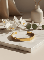 Prisma 24K Gold Plated Bangle Bracelet for Women | Elegant Statement Gold Bangle House Of RISMÉ