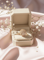Starlit Burst 18K Gold Plated Zircon Adjustable Ring | Elegant Copper Statement Ring with Sparkling Zircon House Of RISMÉ