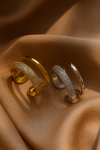 Twilight Lustre Band 18K Gold Plated Zircon Adjustable Ring | Gold & Silver Copper Statement Ring with Sparkling Zircon House Of RISMÉ