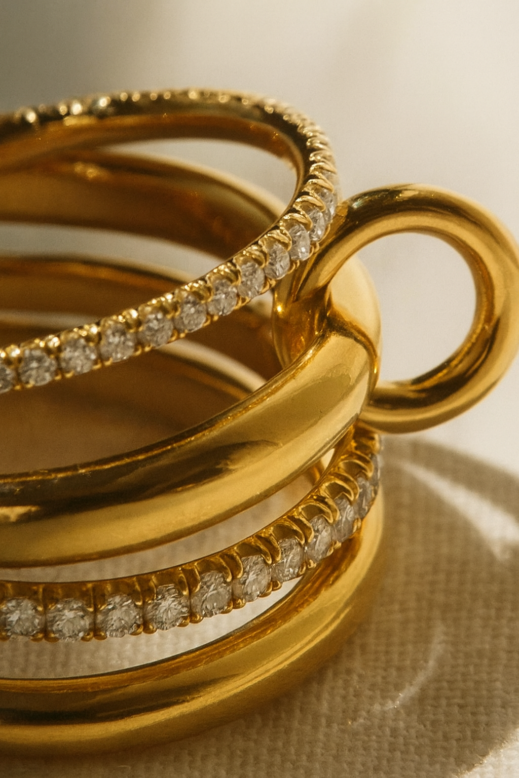 Zeraphine Stackable Layer Ring in 925 Sterling Silver | Gold & Platinum Plated Layered Stackable Band for Women House Of RISMÉ