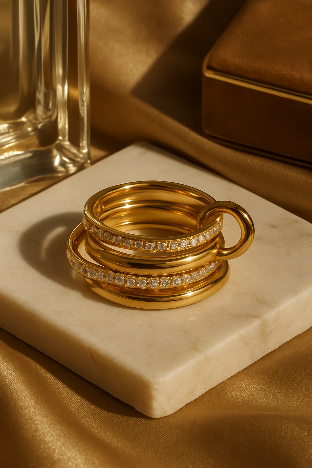 Zeraphine Stackable Layer Ring in 925 Sterling Silver | Gold & Platinum Plated Layered Stackable Band for Women House Of RISMÉ