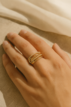 Zeraphine Stackable Layer Ring in 925 Sterling Silver | Gold & Platinum Plated Layered Stackable Band for Women House Of RISMÉ