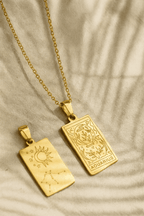 Zodiac Celestia Slabs Pendant Necklace | 18K Gold Plated Astrological Necklace for Women & Men House Of RISMÉ